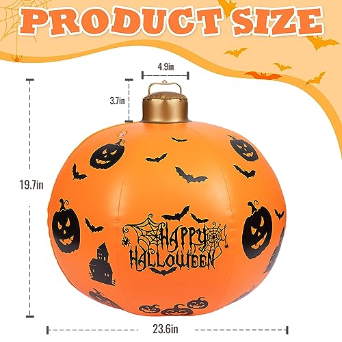 Halloween Inflatable Ball Pumpkin Ball with Remote and Built-in Battery Powered Color Changing LED Light