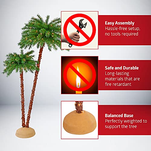 Christmas Pre-Lit Artificial Palm Tree with 150 UL-Listed Clear Lights