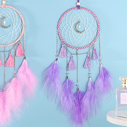 Dream Catcher Boho Sun Dream Catcher Peacock Green Feathers with Handmade Pearl and Wooden Beads,