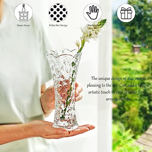 Glass Flower Vase, Small Clear Vase for Flowers, Clear Crystal Vases for Centerpieces, Bud Vases