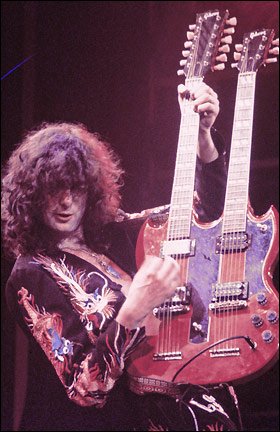 Jimmy Page Miniature Guitar - Led Zep - Double Neck - Wood Replica 10"