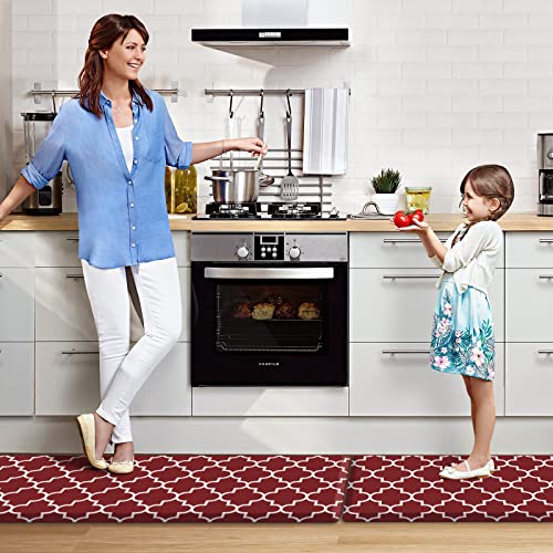 [2 PCS] Kitchen Cushioned Anti-Fatigue Floor Mat, Heavy Duty PVC Ergonomic