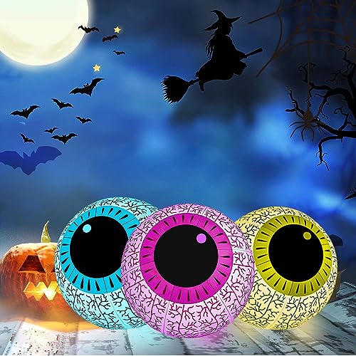 Halloween Decoration Inflatable Blood Eyeball, with Remote Control RGB Built-in LED Color-Changing Light