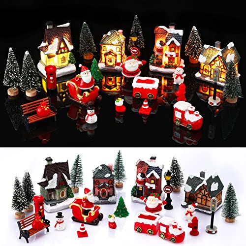 26 Pieces Christmas Lighted  Village Set