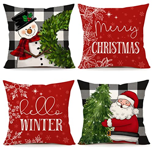 Set of 4  Buffalo Christmas Pillow Covers