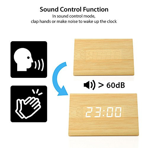 Wooden LED Alarm Digital Desk Clock