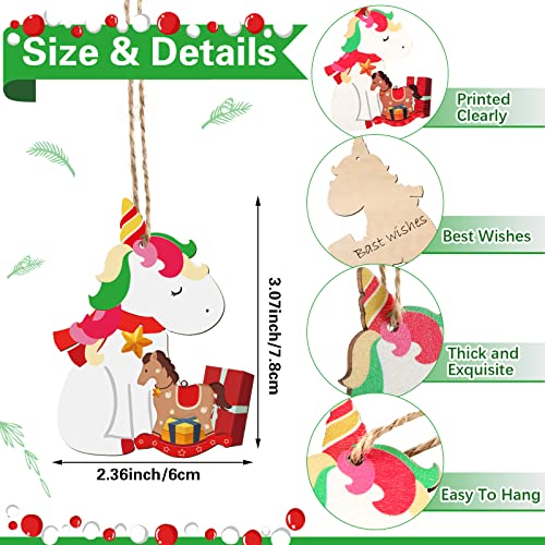 36 Pieces Wooden Christmas Ornaments