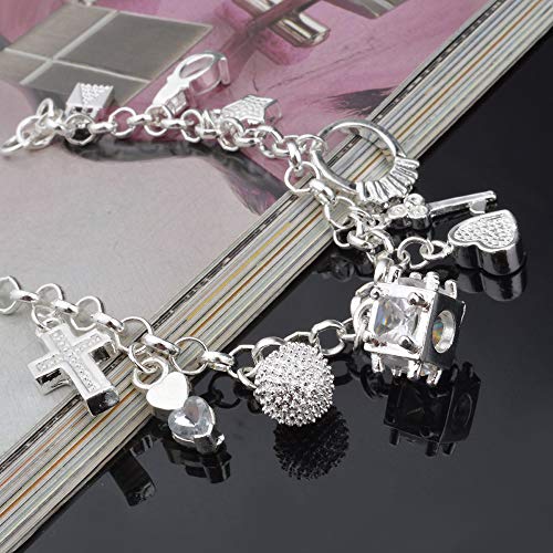 S925 Silver Thirteen Hanging Pieces Bracelet for Women