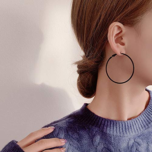 Big & Small Thin Hoop Earrings set for Women,Stainless Steel Hypoallergenic