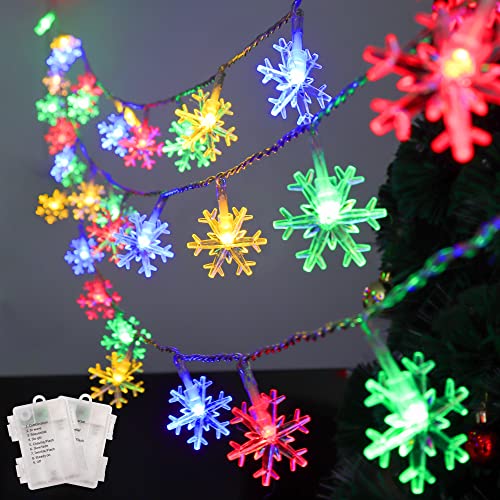 2 Pack Christmas Snowflakes Lights -  50LED 24FT