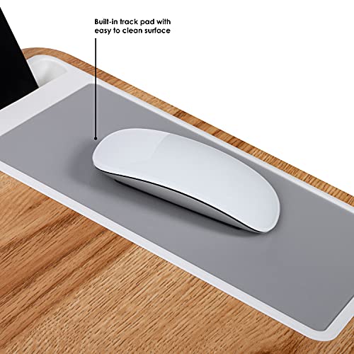 Home/Office Lap Desk w/ Device Ledge, Mouse Pad, & Phone Holder - Black -Fits Up to 15.6 Inch Laptops