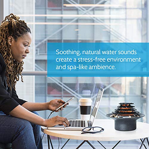 Indoor Fountain w/ Natural Water Sounds & Unique Underwater Lighting (Gray)