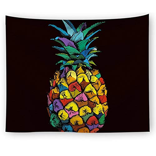 Colorful Pineapple Psychedelic Hippie Trippy Tapestry 60 X 60