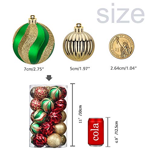 31pcs 2.75in & 1.97in Shatterproof  Balls for  Christmas Decoration