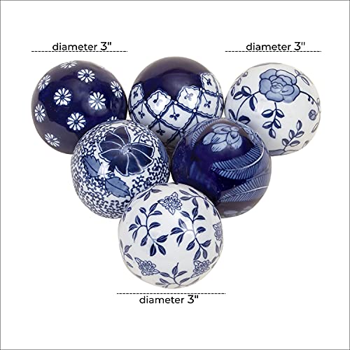 Ceramic Orbs & Vase Filler w/ Assorted Patterns, Set of 6