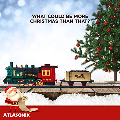 Christmas Train Set for Under The Tree w/ Lights & Sounds