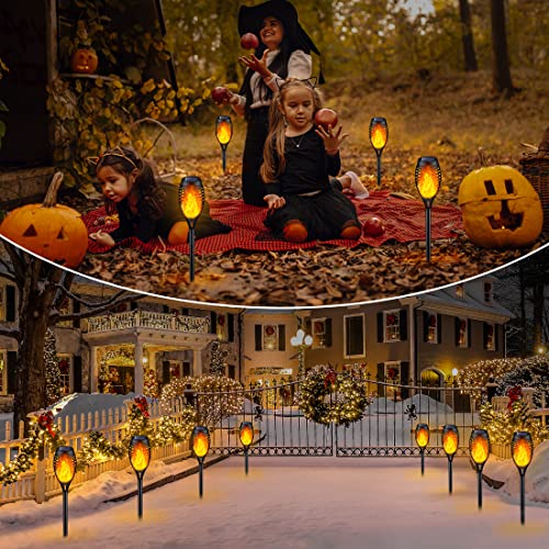 Halloween Decorations Lights Outdoor for Halloween Decor,  Flickering Flame Solar Torch Lights, Solar Lights for Yard