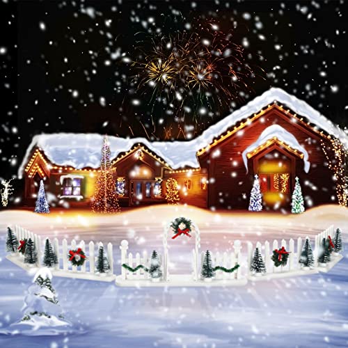 5 Pcs Christmas Village w/ Decorative Fences Entry Gate