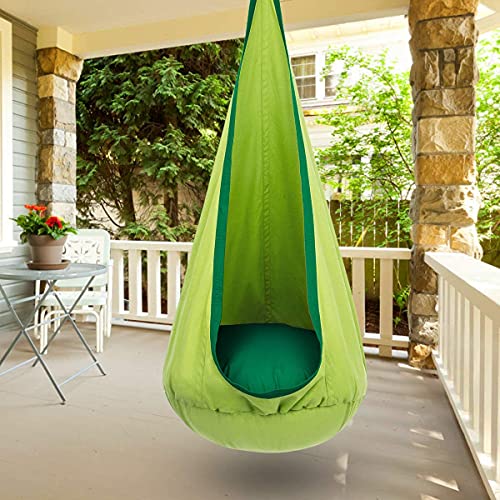 Hanging Hammock Chair with Inflatable Pillow- Max 176 LBs
