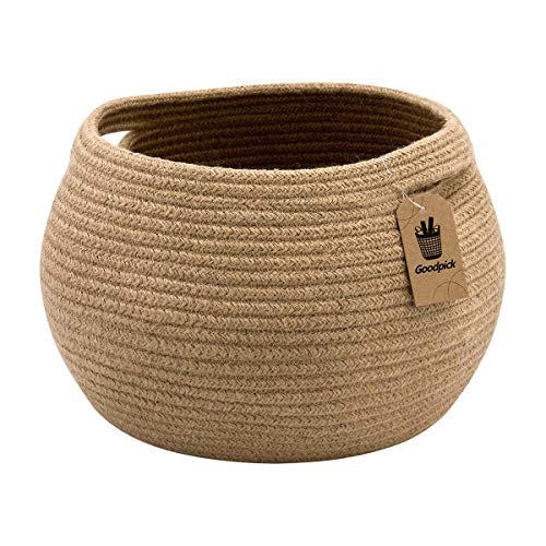 Cotton Rope Jute Round Baskets 10"D x 8.3"H