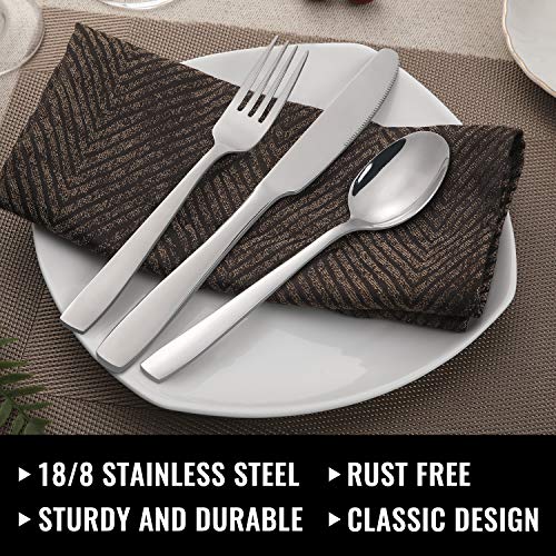 48-Piece Stainless Steel Silverware Set w/ Steak Knives for 8