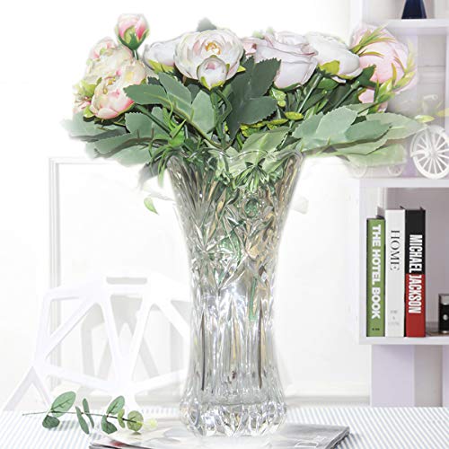 Large Flower Vase Tulips Pattern Glass Thickening for Home Decoration