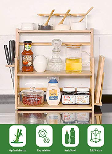 Bamboo Spice Rack Storage Shelves-2 & 3 Tier