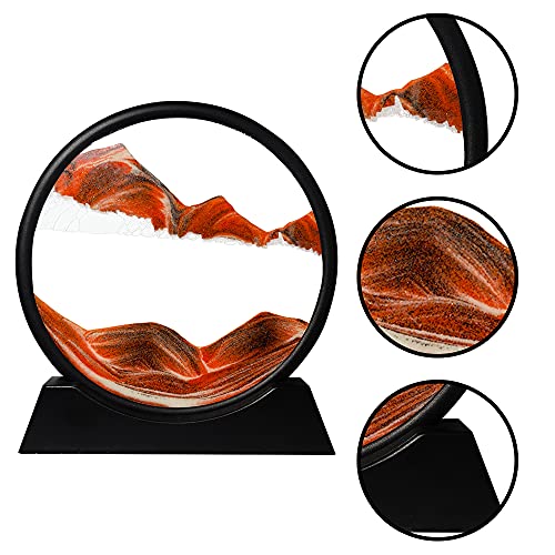 3D Moving Sand Art Sandscapes in Motion Round Glass 7"