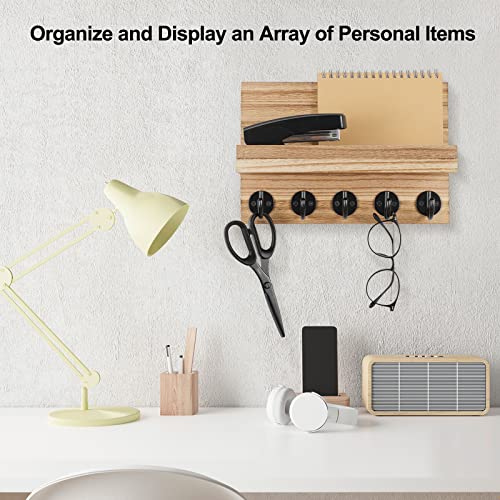 Key Holder for Wall, Decorative Key and Mail Holder with Shelf Has Large Key Hooks for Bags, Coats, Umbrella