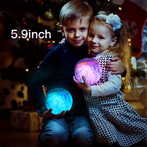 3D Moon Galaxy LED Lamp/Night Light 5.9 inch 16 Colors