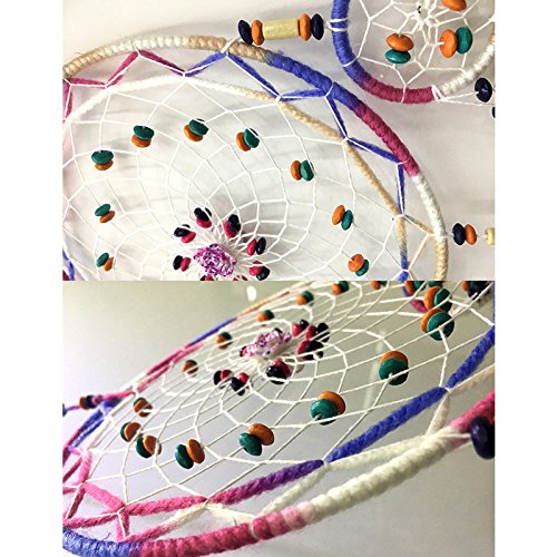 Traditional Handicrafts Dream Catcher Hanging Feathers Ornament with 5 Rings