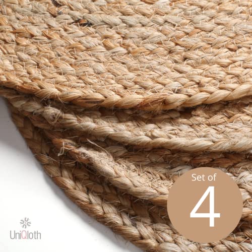 Farmhouse Jute Burlap Braided Table Runner 36 Inches Long - 13x36 Natural Jute Braided Table Runner