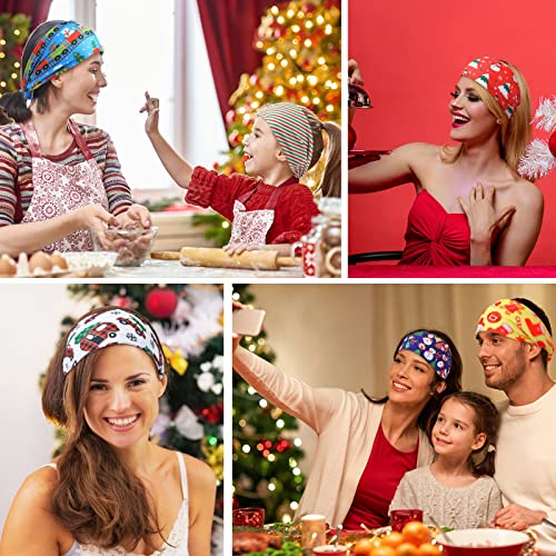 12 PCS Christmas Stretchy Headbands for Women