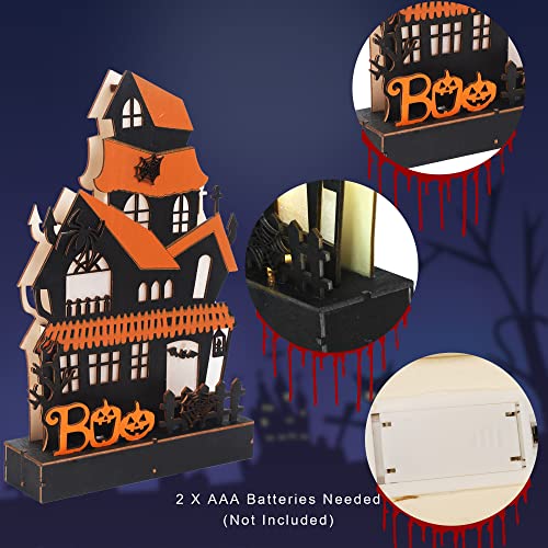 Wooden Home Halloween Tabletop Decorations