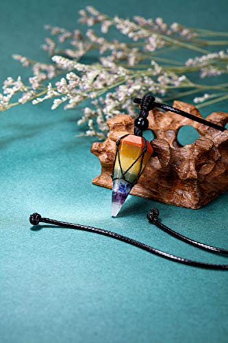 Healing Crystal GemStone Pointed Pendant Necklaces for Men/Women