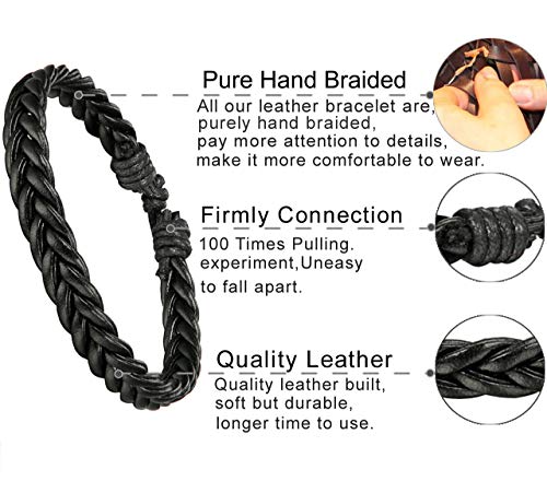 31 Pcs Braided Leather Bracelets for Men Women