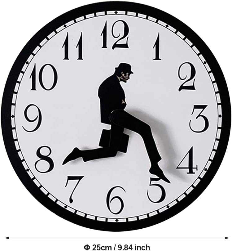 Ministry of Silly Walks Clock - Funny Modern Silent Wall Watch Clock for Hotel (9.84 inch)