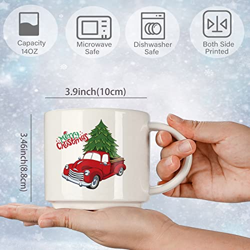 Large Christmas Coffee Mugs Set of 6- 14OZ