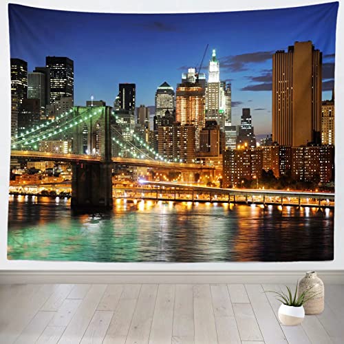 San Francisco City Full Moon Over Urban Metropolis Skyline Tapestry Home Decoration