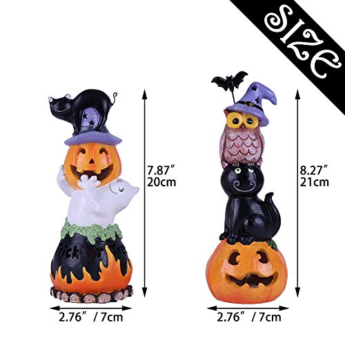 Happy Halloween Decorations Pumpkin Figurines with LED Lights