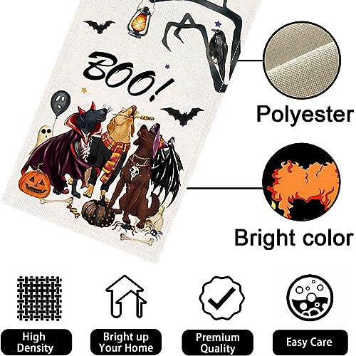 Pumpkins Cat Halloween Table Runner Trick Or Treat Kitchen Dining Table Decoration for Outdoor