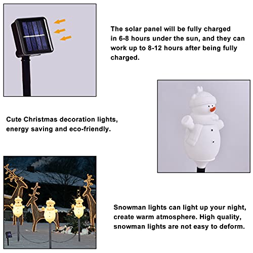 Set of 3 Snowman Solar Powered Christmas Decoration