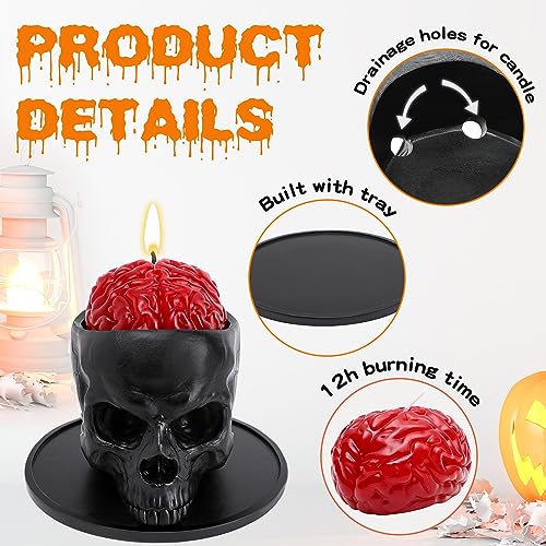 Halloween Candle, Skull Bleeding Candle Gothic Decorations for Home Table Farmhouse