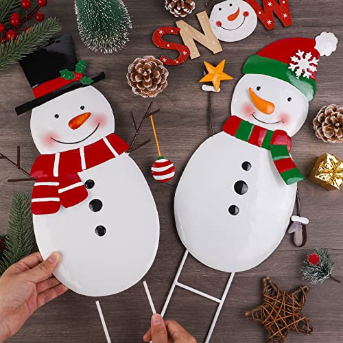 Metal Snowman Christmas Yard Sign Decoration