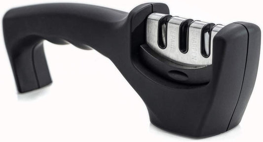 Easy to Use Knife Sharpener, 3 Sharpening Options to Help Polish, Sharpen & Repair, Jet Black