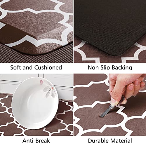 [2 PCS] Cushioned Anti-Fatigue Kitchen Rug, Waterproof Non-Slip