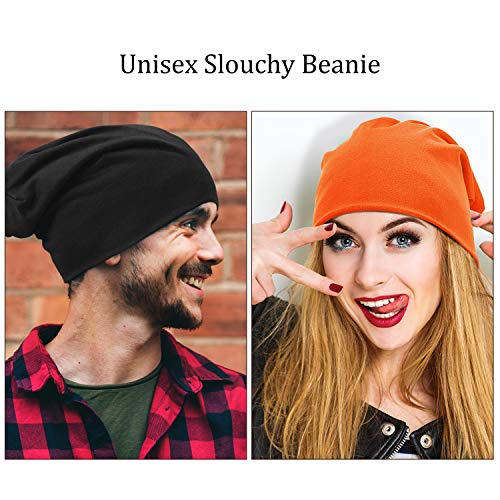 4 Pieces Thin Knit Slouchy Cap Beanies for Men/Women