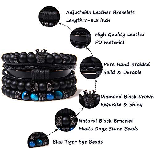 Braided Leather Bracelets for Men Women