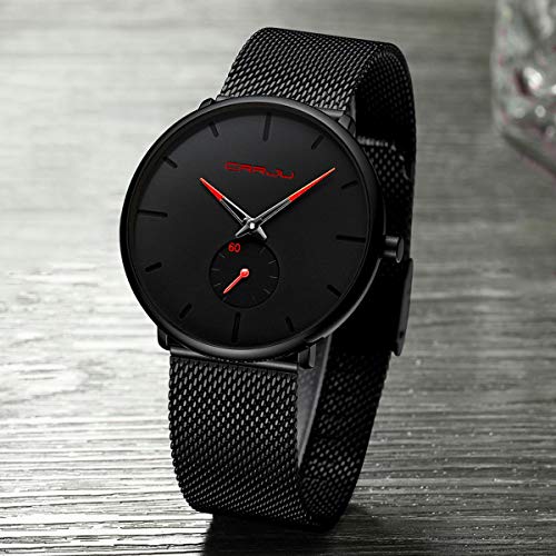 Ultra Thin Wrist Watches for Men Fashion Classic Waterproof Stainless Steel Band