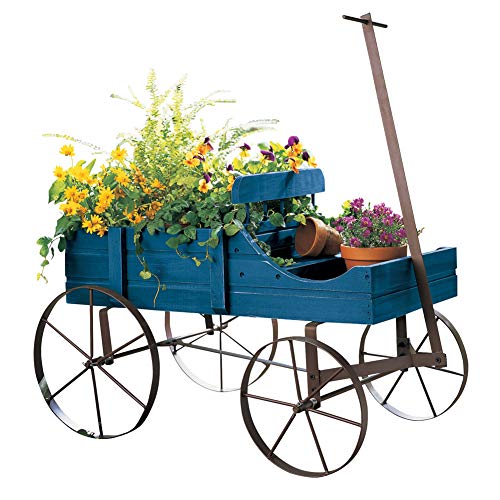 Wagon Decorative Garden Backyard Planter, Red